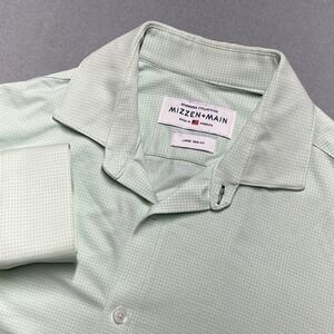 Mizzen&Main Spinnaker Collection LS Button Shirt Large Check Trim  Light Green